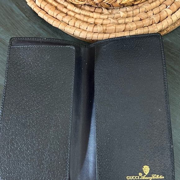 GUCCI vintage checkbook Cover. 1984 Two interior slots/sleeves. - Picture 5 of 6